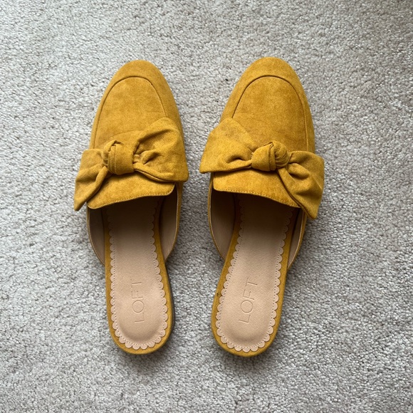 LOFT Shoes - BRAND NEW Mustard Suede Mules/Slides